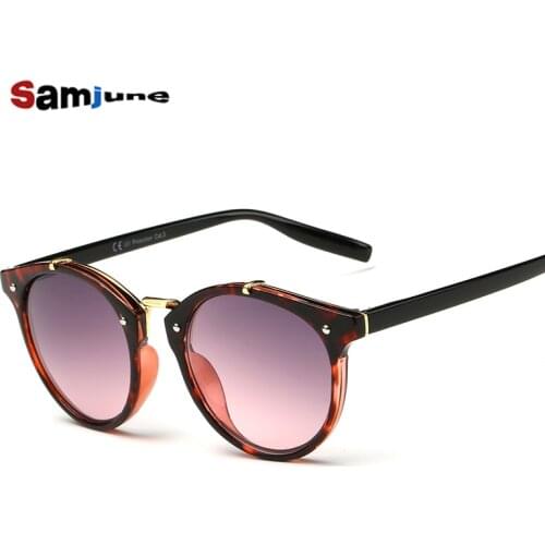 2016 Summer Vintage Round Sunglasses Women Fashion Designer Eyewear Gradient Female Retro Sun Glasses Brand Point Women Sunglass