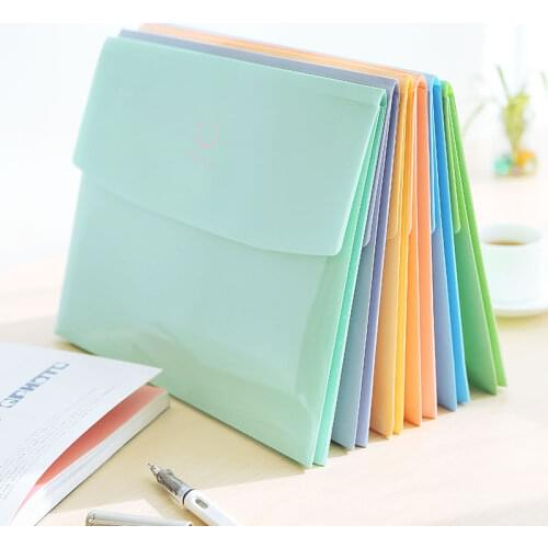 A4 Candy Color Smile Folder File Bag Data Book Large Capacity File Folder Office Stationery