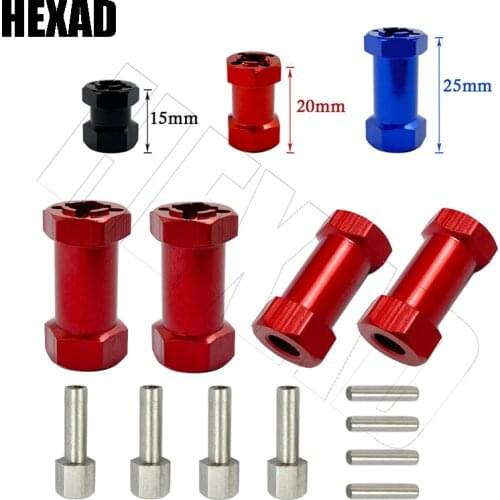 12mm Hex Hub Drive Adapter 15/20/25mm Lengthened Combiner Coupler, Suitable For 1/10 Remote-Controlled Crawler Axial SCX10 D90