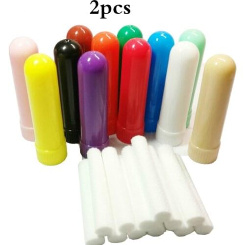 Portable Nasal Inhaler Sticks Tubes Essential Oil Aromatherapy Blank White Cotton Wick Optional Empty Cosmetic Containers Bottle