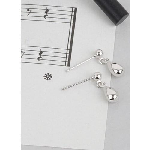 KOFSAC Simple Mini Water Droplets Stud Earrings For Women Silver Color Jewelry Girl Student Daily Wear Fashion Party Accessories