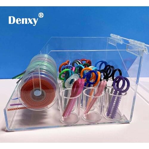 Denxy 1pc Dental Orthodontic Ligature Tie Storage Box High Quality Dispenser Elastic Power Chain Placing Box Power Chain O Ring