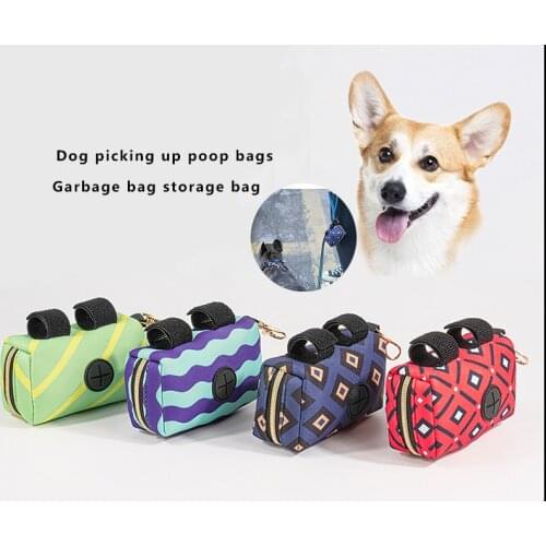Velcro Portable Dog Poop Biodegradable Bag Dispenser Pouch Pet Puppy Cat Pick Up Poop Bag Holder Pets Supplies Garbage Bags