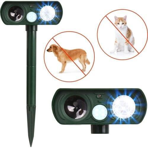 Outdoor Ultrasonic Solar Pest Repeller Animal Pest Mouse Repeller PIR Sensor Garden Bird Cat Dog Fox Repellent Keep Animals Away