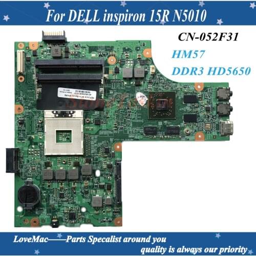 High Quality CN-052F31 For DELL inspiron 15R N5010 laptop motherboard 48.4HH01.011 52F31 HM57 HD5650 1GB 100% Tested