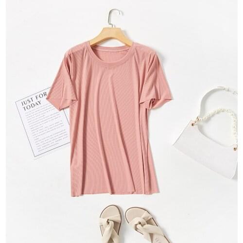 Women Plus Size Comfortable Home Wear Tops T-shirts Round Neck Breathable Soft Tee Shirts O Neck All Match Home Cloth Large Size