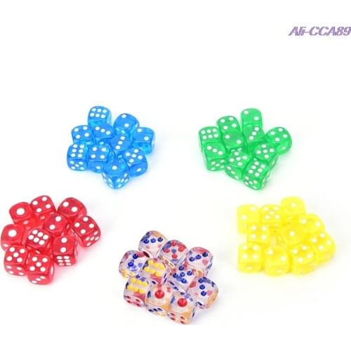 10 Pcs Acrylic Six Sided D6 Spot Dice for D TRPG Party Board Game Toys