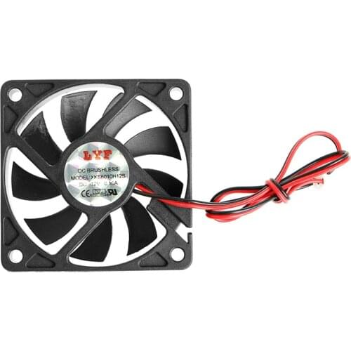 DC 12V 2-Pin 60x60x10mm PC Computer CPU System Sleeve-Bearing Cooling Fan 6010