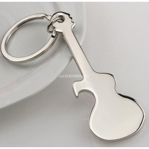200pcs Guitar Shaped Beer Bottle Opener Zinc Alloy Beer Bottle Openers Key Holder Bottle Opener Key Chain Kitchen Bar Tools