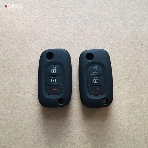2017 Hot Sale Super Quality Silica gel Remote Key Case Car Key Wallet For Lada chain For Renault Keychain 3 buttons