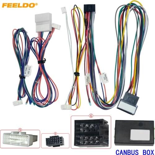 FEELDO Car 16pin Audio Wiring Harness With Canbus Box For Renault Megane 2/7 Aftermarket Stereo Installation Wire Adapter #H6775