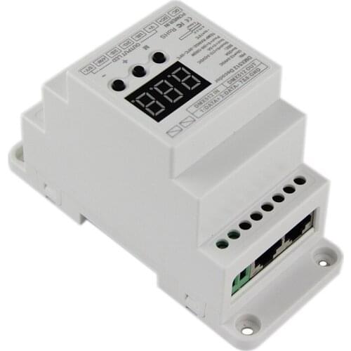 BC-835-DIN-RJ45 DC12-24V input 5A*5CH output, DIN Rail 5CH CV PWM DMX512/1990 Decoder controller for led strip light lamp