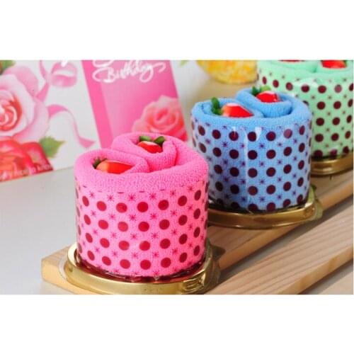 Free Shipping(6pcs/lot),Creative gift, Strawberry Cake Towel, Available Holiday Gifts, Promotional Gifts, Wedding Gifts
