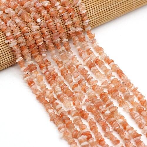 40cm Natural Gold Sun Stone Irregular Gravel Chips Shape Loose Beads High Quality for Women Bracelet Jewelry Size 3x5-4x6mm