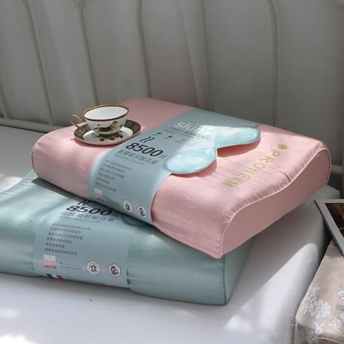 Pure latex protection cervical spine pillow gift hyaluronic acid beauty mask fabric Hotel latex pillow