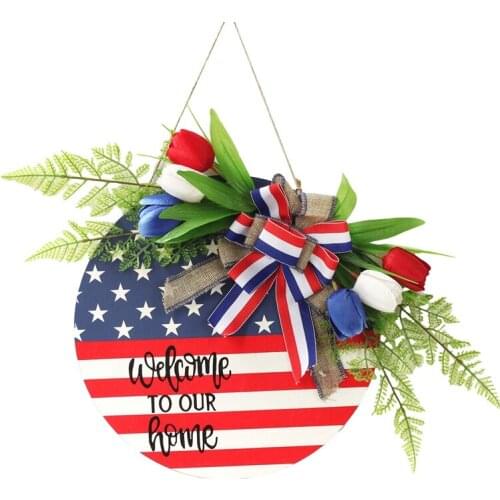 4Th of July Hanging Wooden Sign American Patriotic Independence Day Home Window Wall Farmhouse Indoor Outdoor Decor