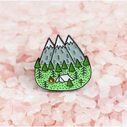 Mountains Wood Jungle Enamel Pins Peak Nature Forest Camping Adventure Amateur Brooch Hat Badge Bag Lapel Fashion Jewelry gifts