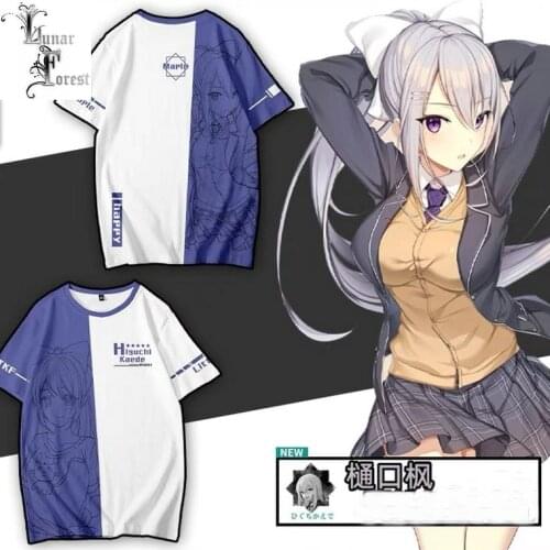 VTuber Higuchi Kaede 3D Printing T-shirt Summer Fashion Round Neck Short Sleeve Popular Japanese Streetwear Plus Size