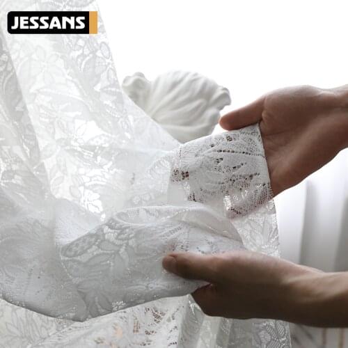 Korean Pastoral Simple Modern Lace Tulle White Tulle for High-end Living Room Bedroom Balcony Tulle Custom