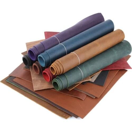 2mm Thick Color-changing Crazy Horse Leather Head Layer Retro Cowhide Leather Handmade DIY Leather Oily Leather Seven Colors