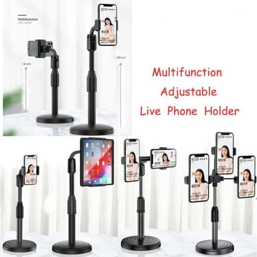 Multi-functional Retractable Mobile Phone Stand For Live Broadcast Desk Table Clip Bracket Table Mount Cell Phone Support Holder