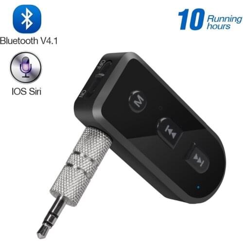 Multipoint connection bluetooth 4.1 handsfree aux 3.5mm car auto kit wireless audio Receiver music Adapter Support siri