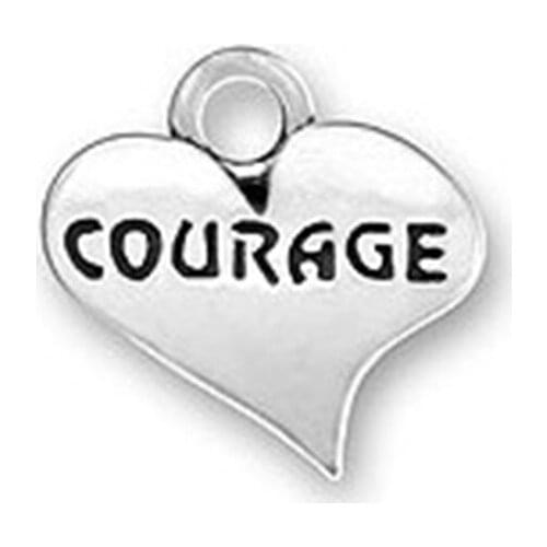 2021 New Zinc alloy courage positive engraved heart charm charms for necklace