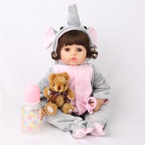NPK new 45cm Silicone Reborn baby doll for girls bebes reborn gift toy newborn babies dolls