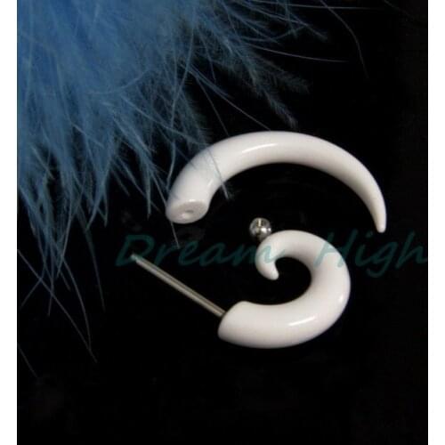 Wholesale UV Acrylic Ear spiral expanders Earring Fake Ear Plugs 100pcs/lot Promotional Product Free Shipping