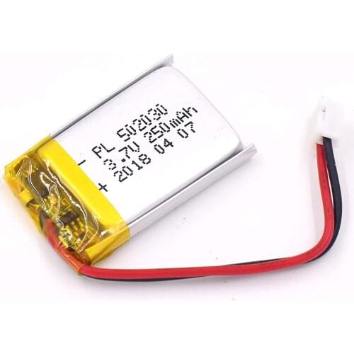 YDL 3.7V 250mAh 502030 Rechargeable Lipo Battery with JST Connector