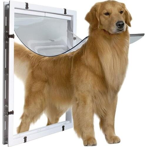 Pet Door 4 Way Lockable General Pet Door Security Flap Door ABS Plastic S/M/L Animal Small Pet Cat Dog Gate Door Pet Supplies