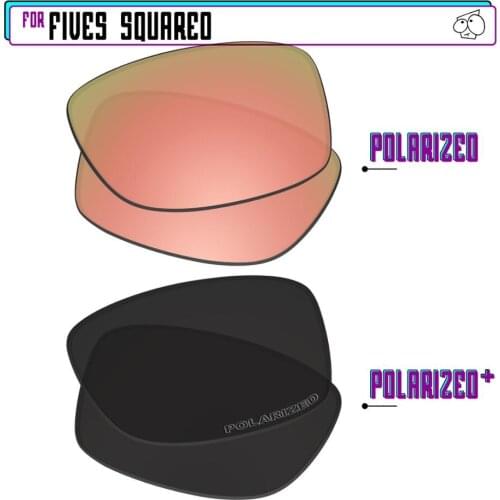 EZReplace Polarized Replacement Lenses for - Oakley Fives Squared Sunglasses - BlackP Plus-RoseP