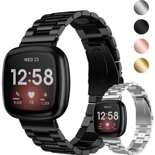 Stainless Steel Strap For Fitbit Versa 3 Smart Watch Band Metal Wrist Bracelet Correa For Fitbit Sense / Versa3 Accessory Straps