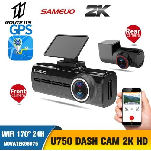 SAMEUO U750 Pro Dash Cam Rear View GPS Auto Dashcam Wifi For Camera HD 1440p 2k Video Recorder Reverse Dvr 24h Parking Monitor