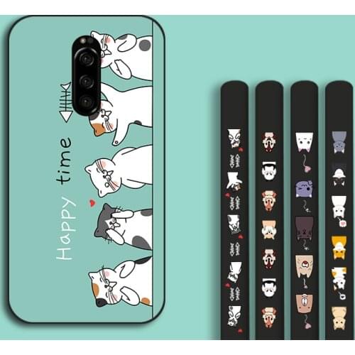 Cute Cat Silicone Cases For Sony Xperia 1 5 10 Plus 2019 Full Shell Back Cover For Sony XZ1 Compact XZ2 XZ3 XZ4