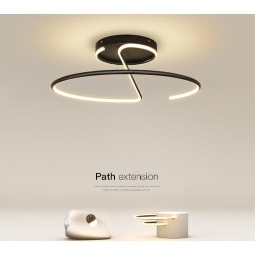 Nordic Black/White LED Ceiling lights Modern Living room Bedroom Home deco fixtures Model house Lobby Minimalist Ceiling lamps