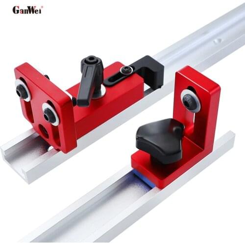 GanWei 45 Type Aluminum Alloy Miter Track Stop T-Tracks Chute Stopper Limiter Frosted Surface Anodized for Woodworking Workbench