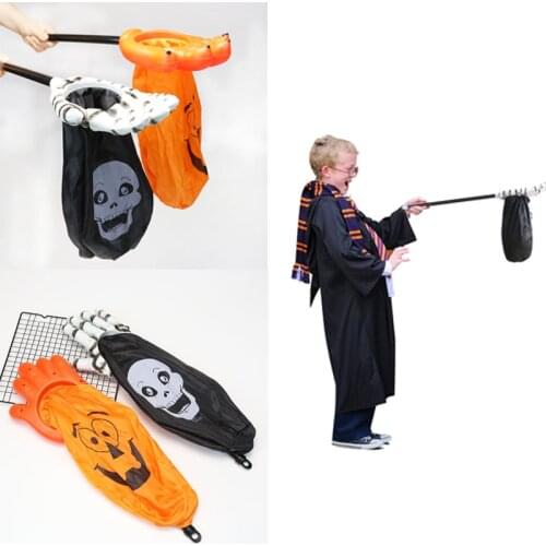 Halloween Palm Candy Bag Portable Childrens Toy Gift Pumpkin Skull Candy Bag Trick Or Treat Holiday Party Decoration Supplies