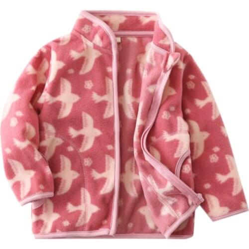 TELOTUNY Children Baby Boys Girls Coats Cute Cartoon print Outerwear Tops Double Layer Fleece Warm Kids Clothing For 2-6 Years