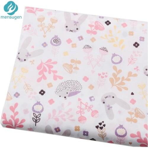 Fabric Meter Rabbit Cartoon Cotton Fabrics for Girls Dresses Baby Crib Bumper Bed Sheet Blankets Pillows Cover DIY Sewing Fabric