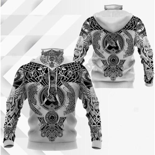 Viking Tattoo 3D Printed Hoodies Harajuku Fashion Sweatshirt Women Men Casual Pullover Hoodie Mask Warm Drop Shipping 05