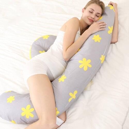 Flower Pattern Comfortable Grade A Pregnancy Pillow Cotton Body Pillow For Side Sleepers Baby Pillow For Maternity Nursing 1pcs