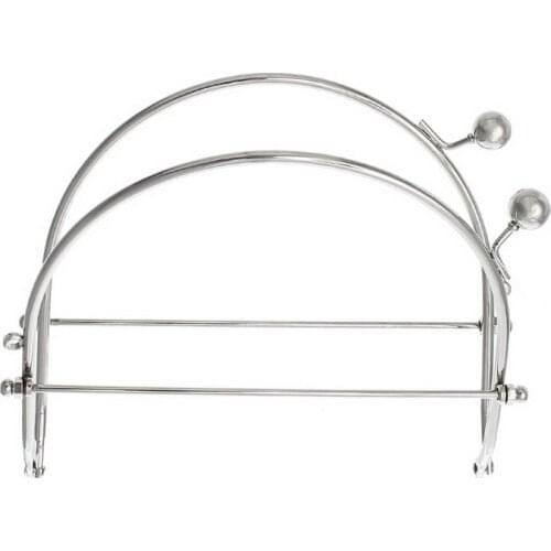 2PCS Silver Tone Semicircle Metal Purse Frame Kiss Clasps Lock Handbag Handle Clutch 15cm DIY Luggage Bag Hardware Accessories