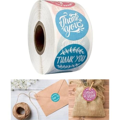 500 Pieces Thank You Sealing Stickers Round Floral Seals Labels Handmade