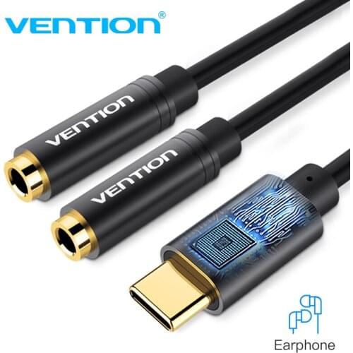 Vention Type C 3.5 Jack Earphone USB C to 3.5mm AUX Headphones Adapter For Huawei mate 20 P30 pro Xiaomi Mi 6 8 9 SE Audio cable