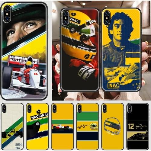 Racing Ayrton Senna Phone Case Cover Hull For iphone 5 5s se 2 6 6s 7 8 12 mini plus X XS XR 11 PRO MAX black luxury bumper
