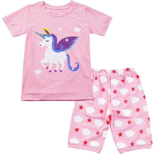 Kids Girls Summer Pajamas Children Sleepwear Baby Pajamas Sets Girls Cute Cartoon Cotton Nightwear Clothes Kids Clothing 2-8Y