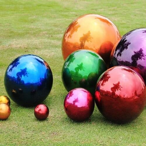 Home decoration Big blue ball stainless steel garden decorative ball hollow ball high-end display wall big ball