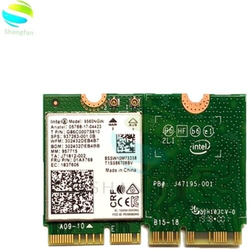 Dual Band 1.73Gbps Wireless For Intel AC 9560 9560NGW NGFF Key E Wifi Card 9560AC 8020.11ac Bluetooth 5.0 Laptop for Windows 10