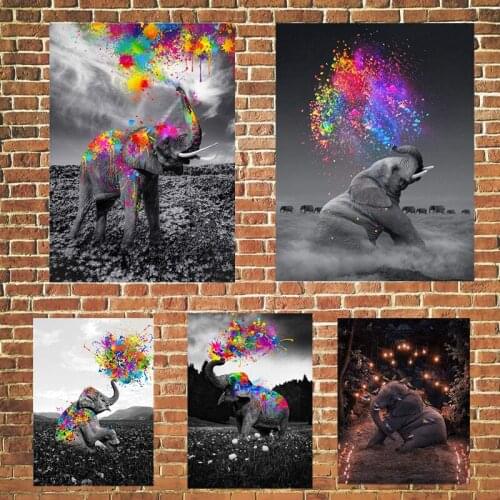 Fantasy Elephant Posters Animal Print Canvas Painting Wall Art Pictures Decorative for Living Room Home Decor Cuadros No Frame